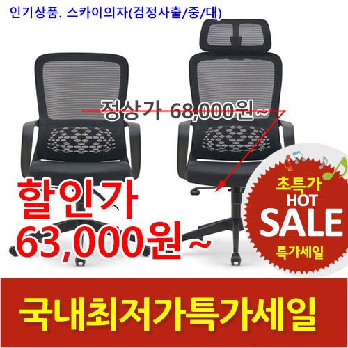 2025년12월16일까지(전화주문만가능)(HD)스카이의자(검정사출)중/대